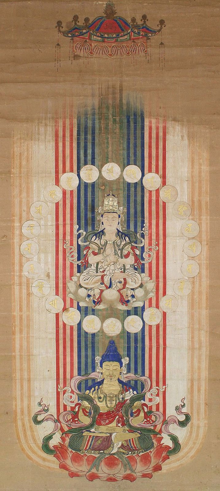 光明真言曼荼罗,江户时代(约 17–18 世纪),作者不详。维基共享资源,公有领域